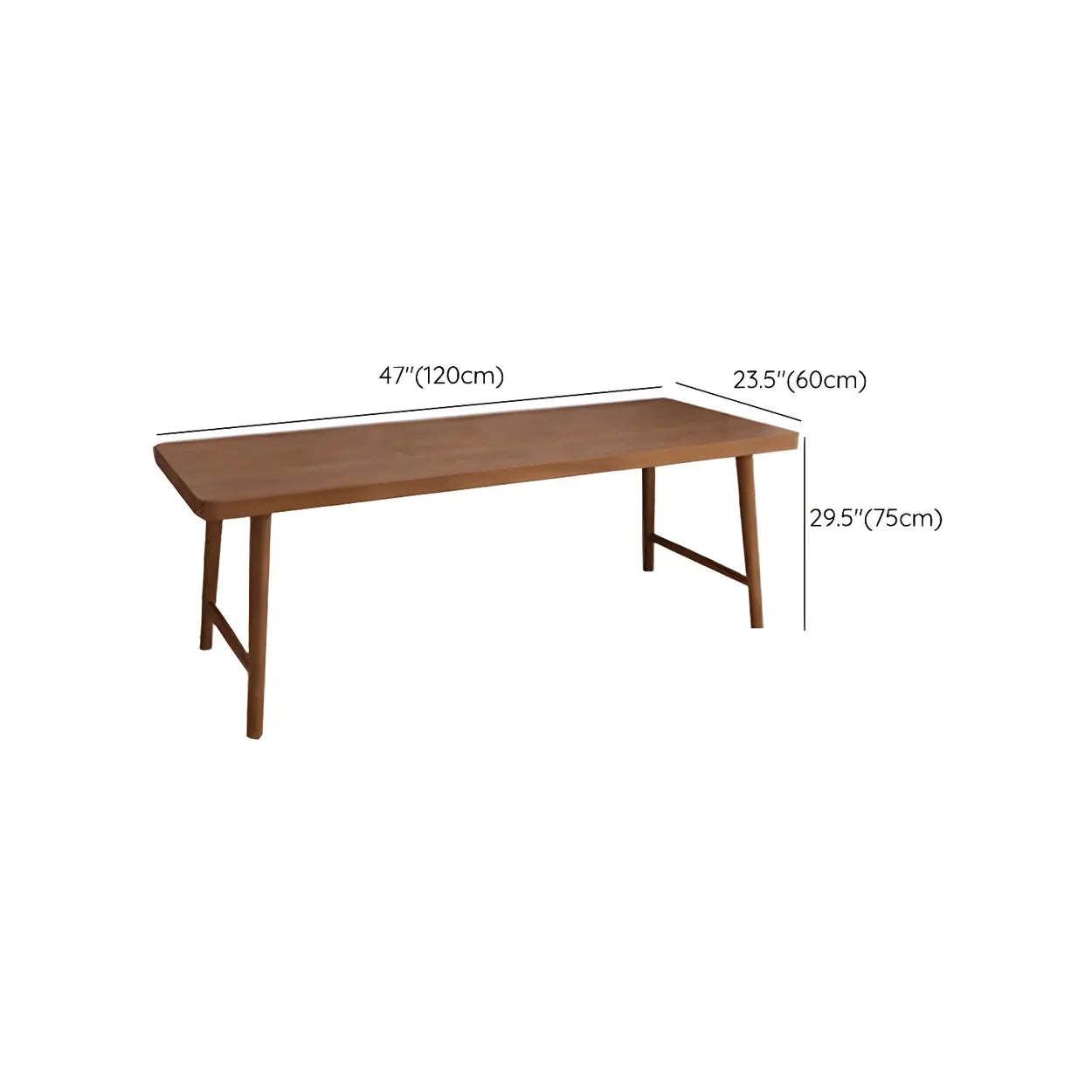 Contemporary Pine Wood Drawer H-Shape Writing Desk