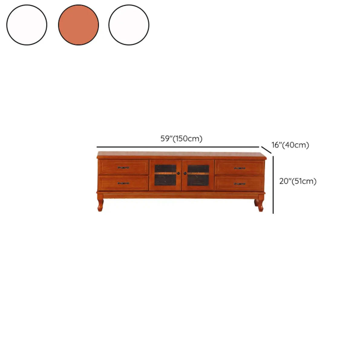French Country Matte White Wood Rectangular TV Stand