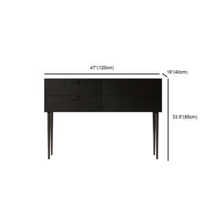 Rectangular Black Wood Console Table with Drawer