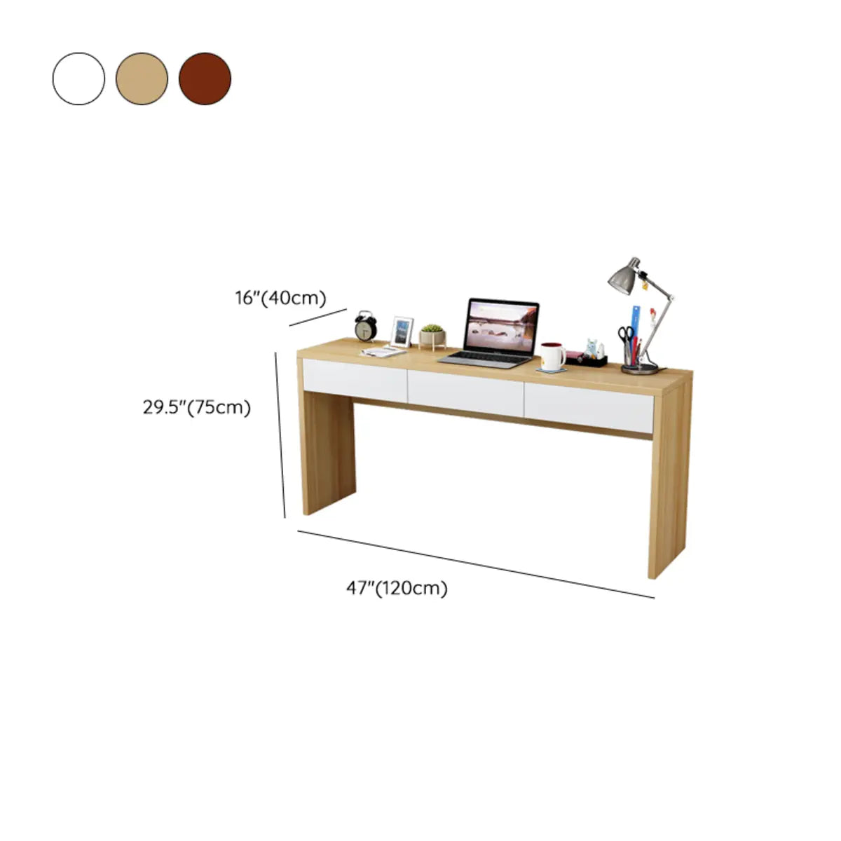 Natural Wood Drawer Medium Sled Writing Desk