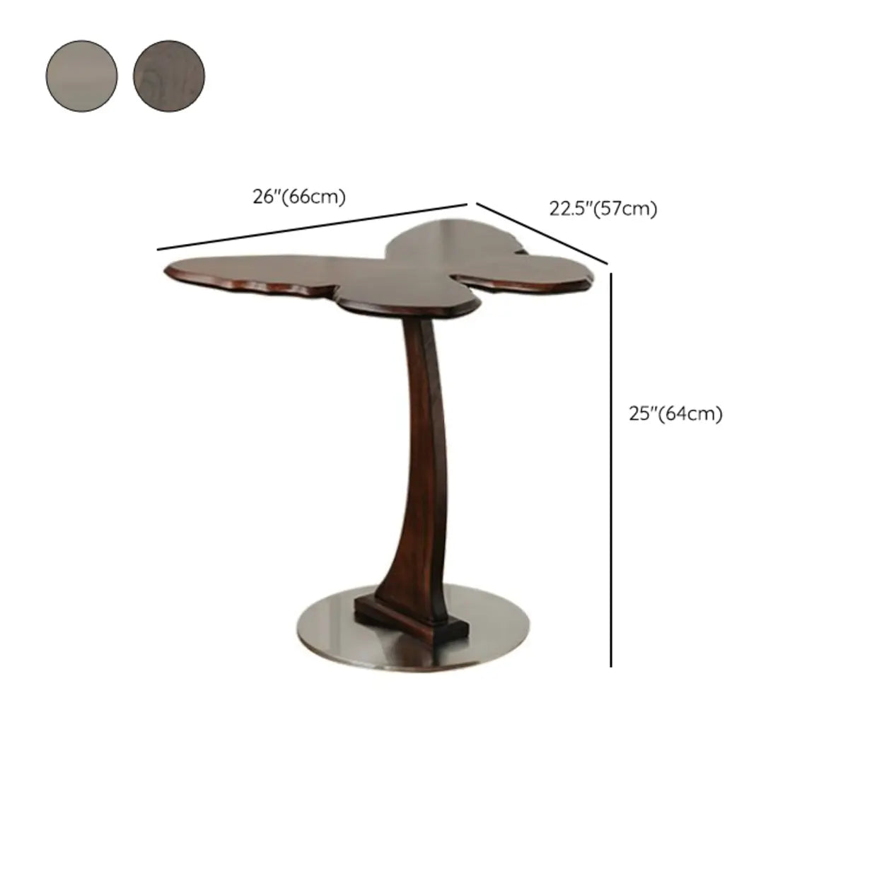 Mid-Century Butterfly Walnut Wood Side Table