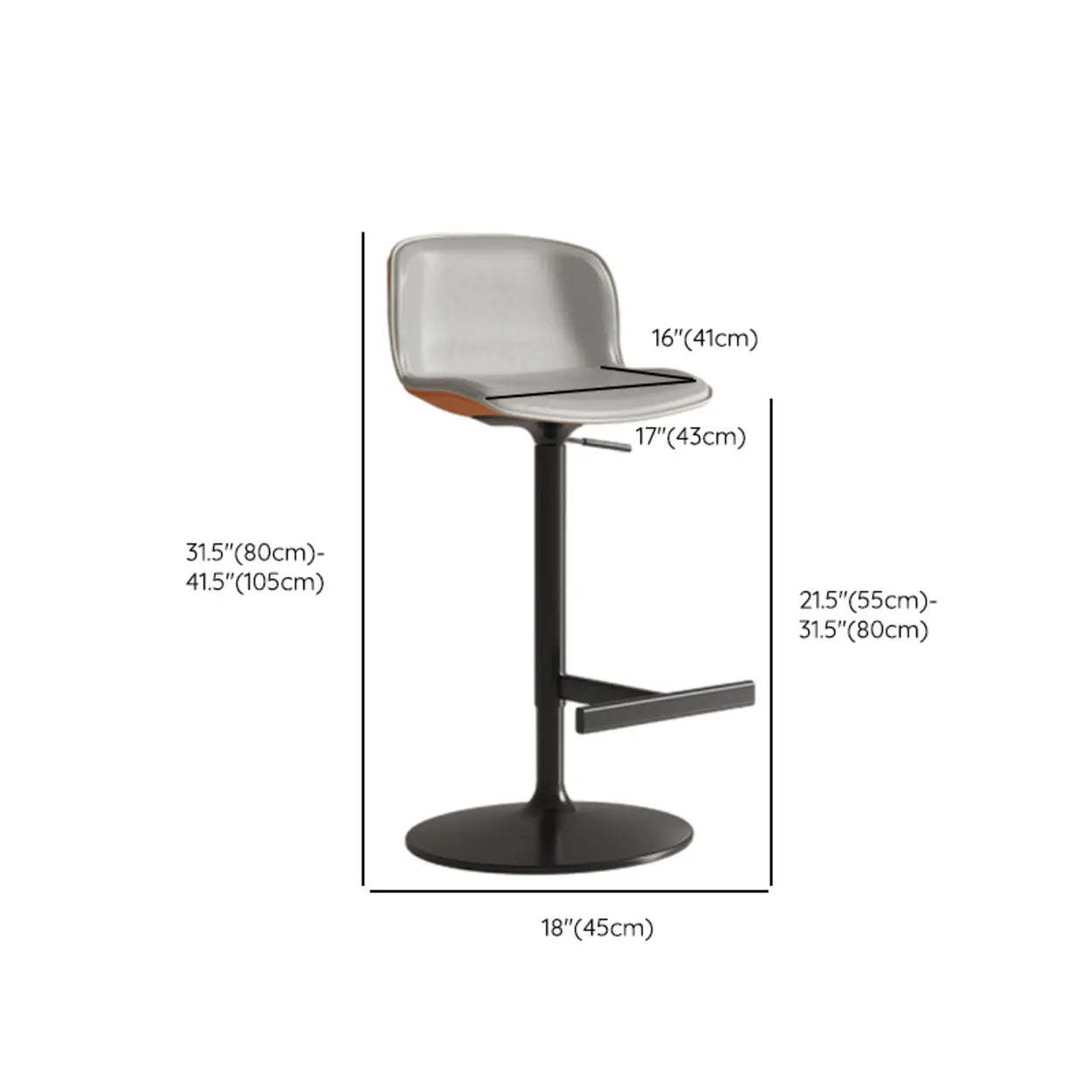Modern White Upholstered Bar Stool with Back
