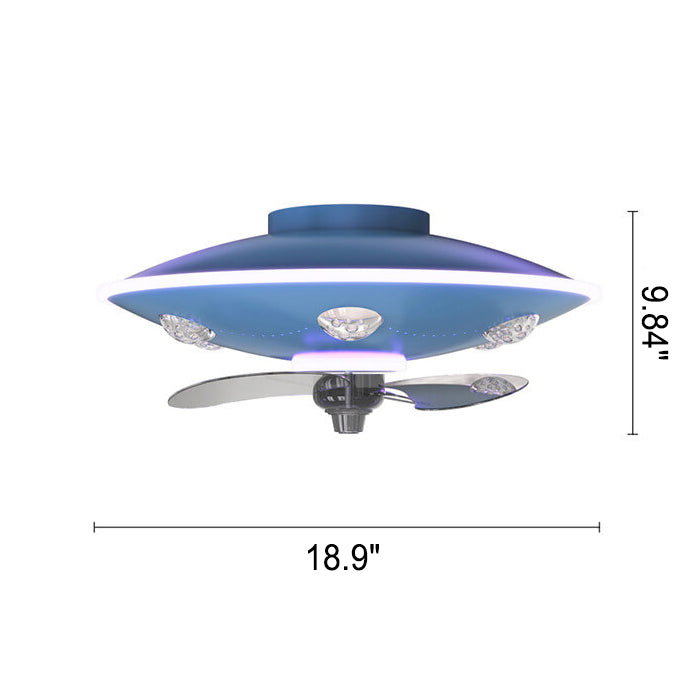 Modern UFO Iron Flush Mount Ceiling Fan Light