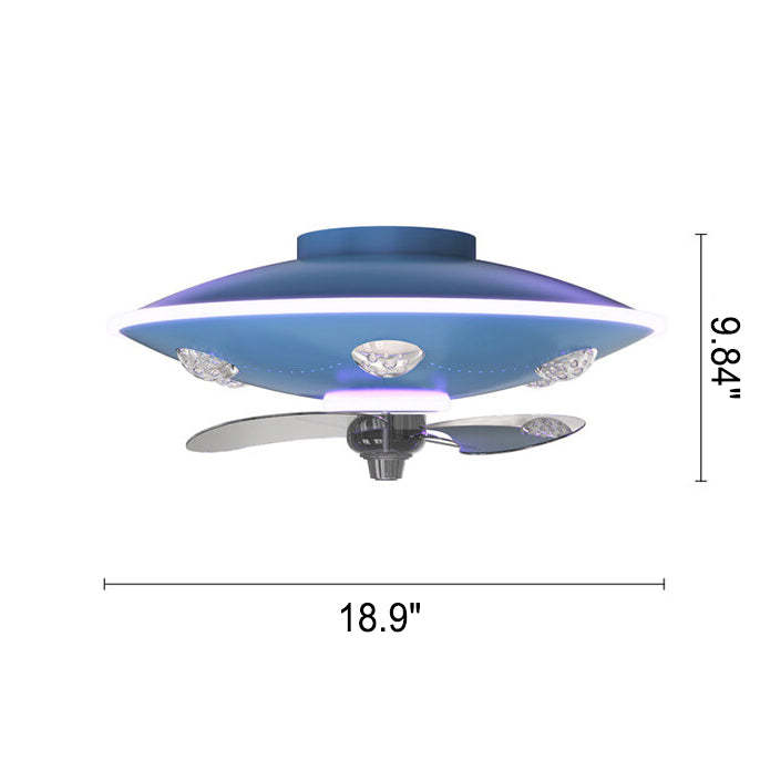 Modern UFO Iron Flush Mount Ceiling Fan Light
