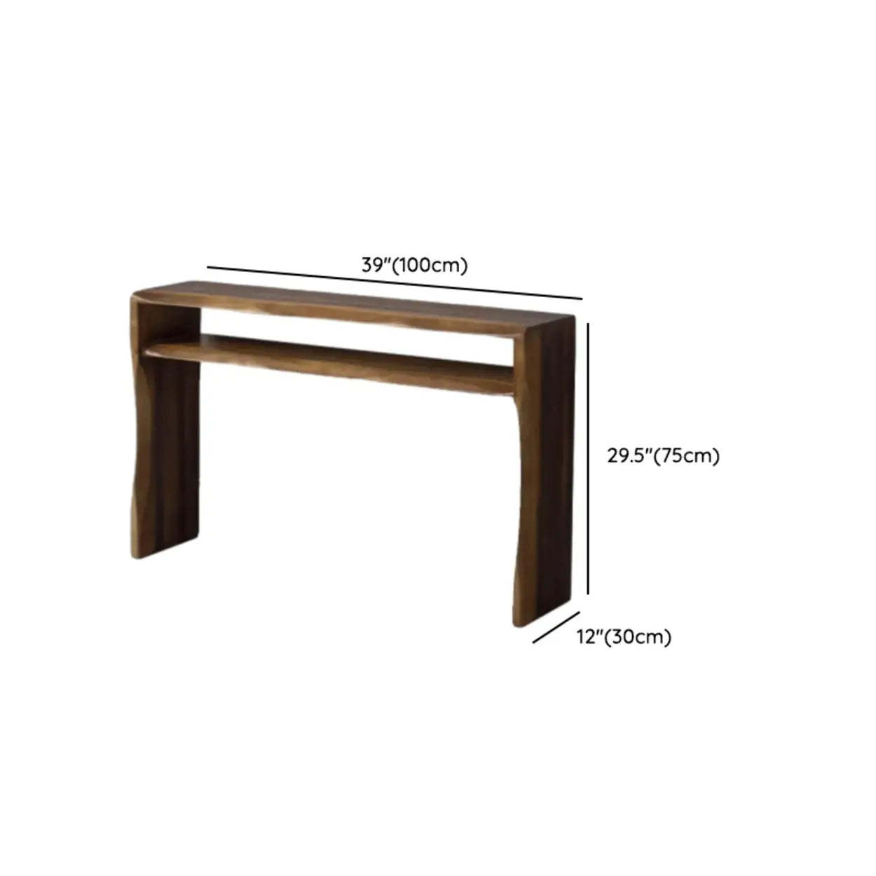 Rustic Brown Narrow Entryway Console Table