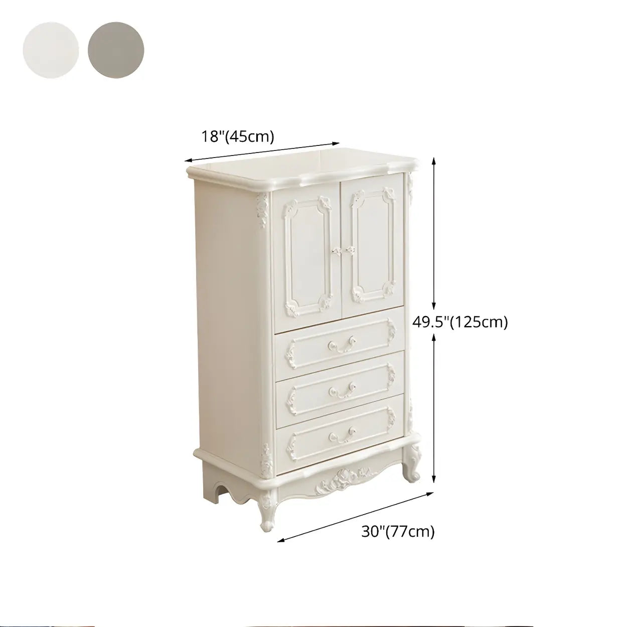 Glam White Wood Combo Dresser