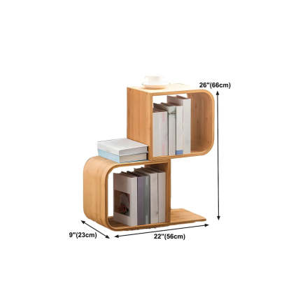 Natural Bamboo Geometric Open-Back Bookcase