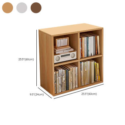Wood Vertical Wide Closed-Back Bookcase — Black Oak