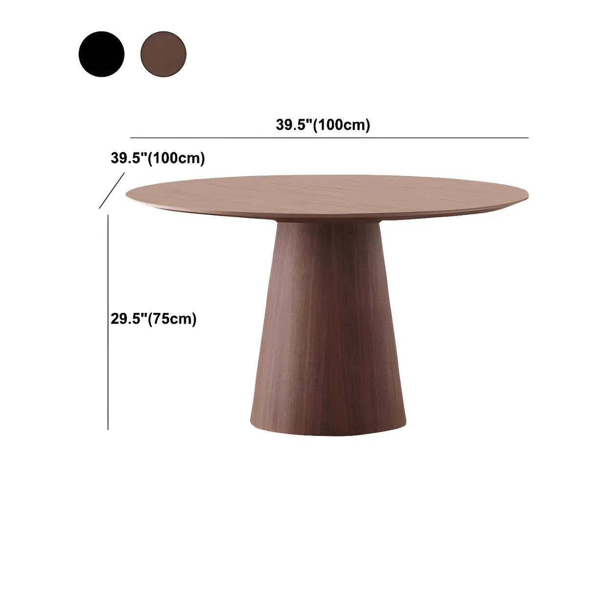 Nordic Round Wood Dining Table — Brown / Table Only
