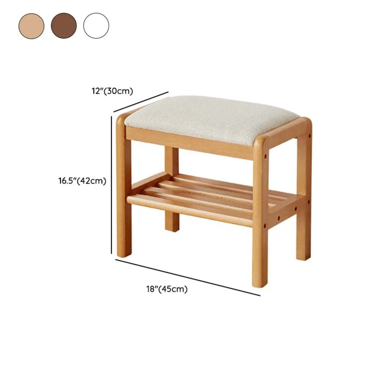 Upholstered Entryway Bench with Shoe Shelf