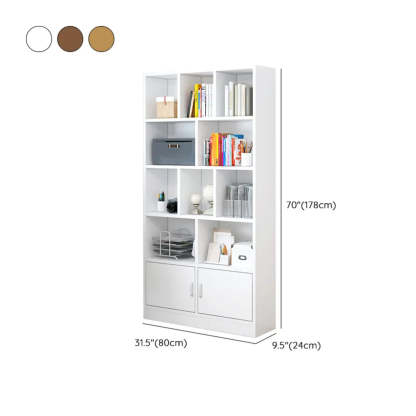 Classic Brown 5-Shelf Oak-Finish Tall Bookcase