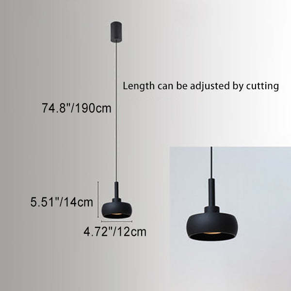 Nordic Dome Aluminum Retractable LED Pendant