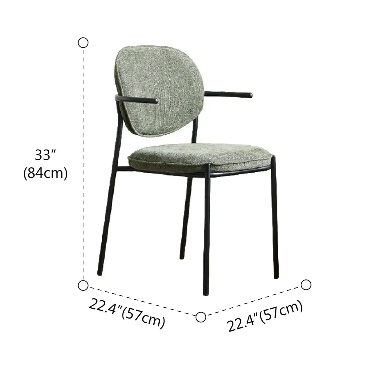 Minimalist Modern Low-Back Fabric Dining Chairs