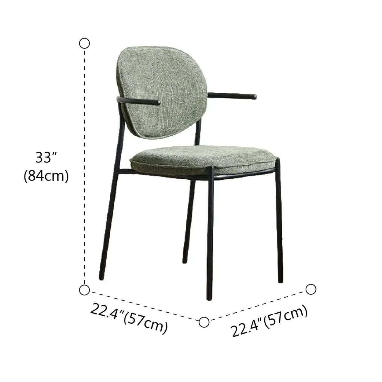 Minimalist Modern Low-Back Fabric Dining Chairs