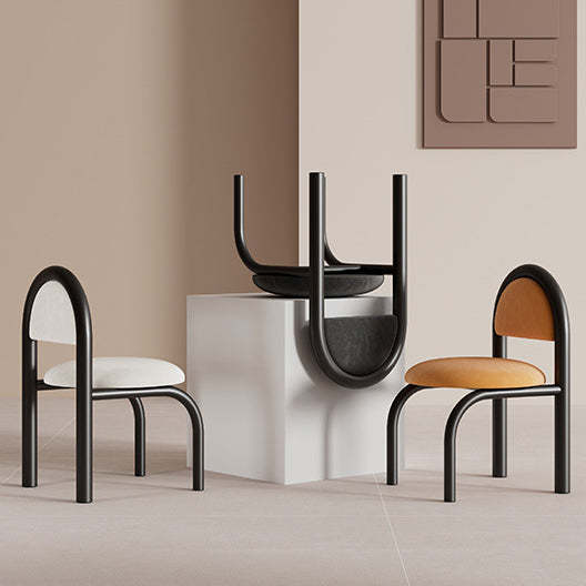 Nordic Upholstered Velvet Metal Dining Chair