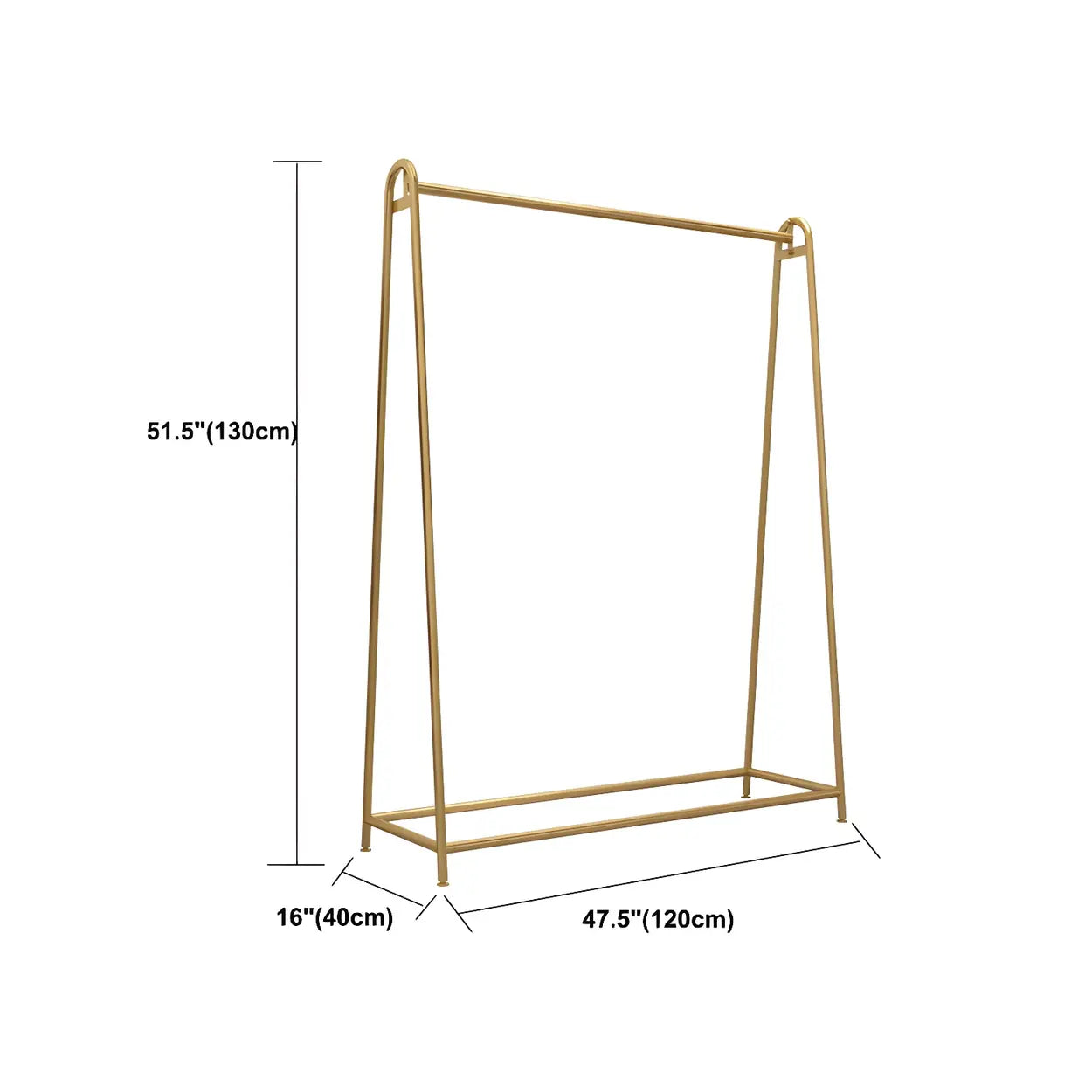 Minimalist Gold Metal A-Shaped Freestanding Coat Rack #size