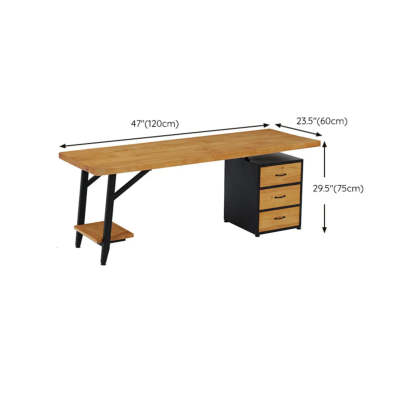 Wood Drawer Storage H-Shape Computer Desk — Drawer Not Included / Table Only