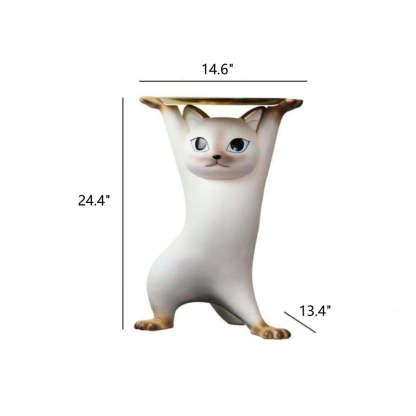 Cat Figurine Resin Side Table