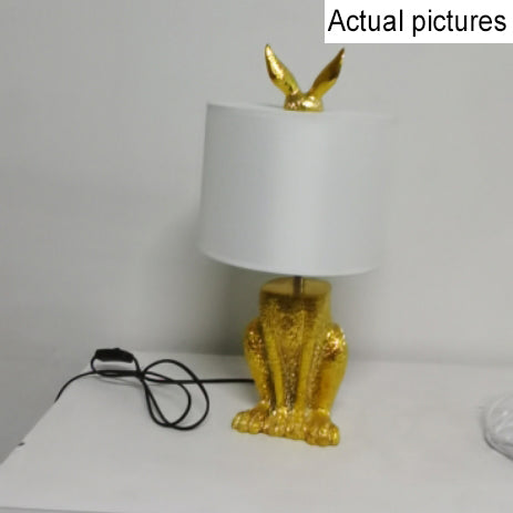 Modern Cylindrical Gold Rabbit Table Lamp