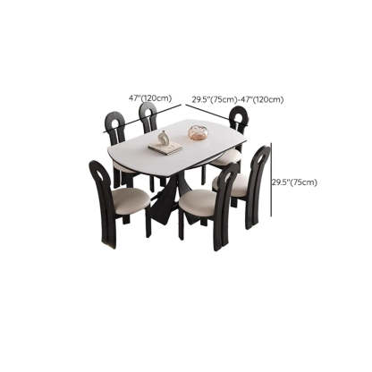 Mid-Century Extendable White Stone Round Dining Table