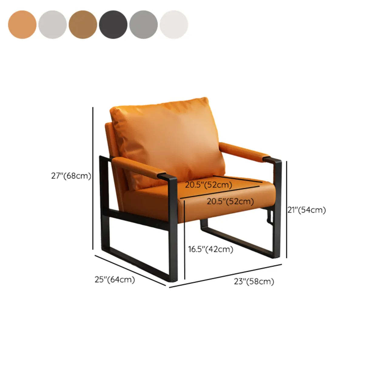Water-Resistant Pillow-Back Sledge Arm Chair