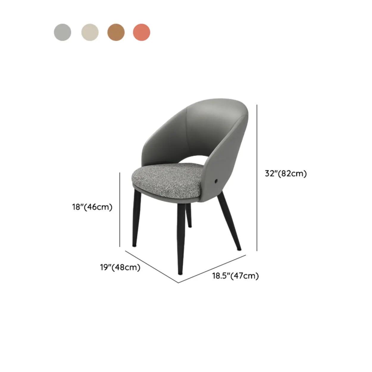 Scandinavian Upholstered Arm Dining Chair