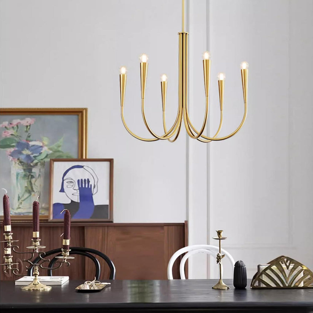 6/9-Light Retro Candle Dimmable LED French Chandelier