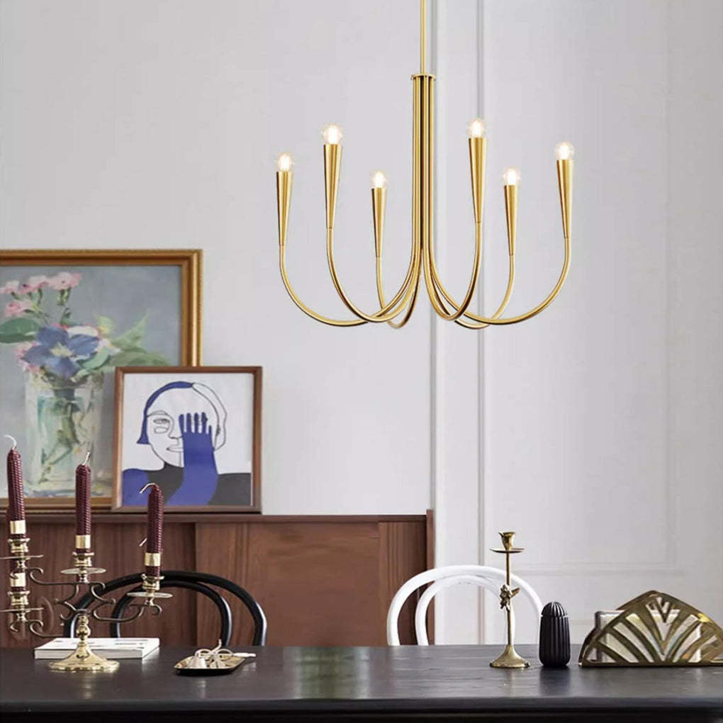 6/9-Light Retro Candle Dimmable LED French Chandelier