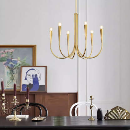 6/9-Light Retro Candle Dimmable LED French Chandelier