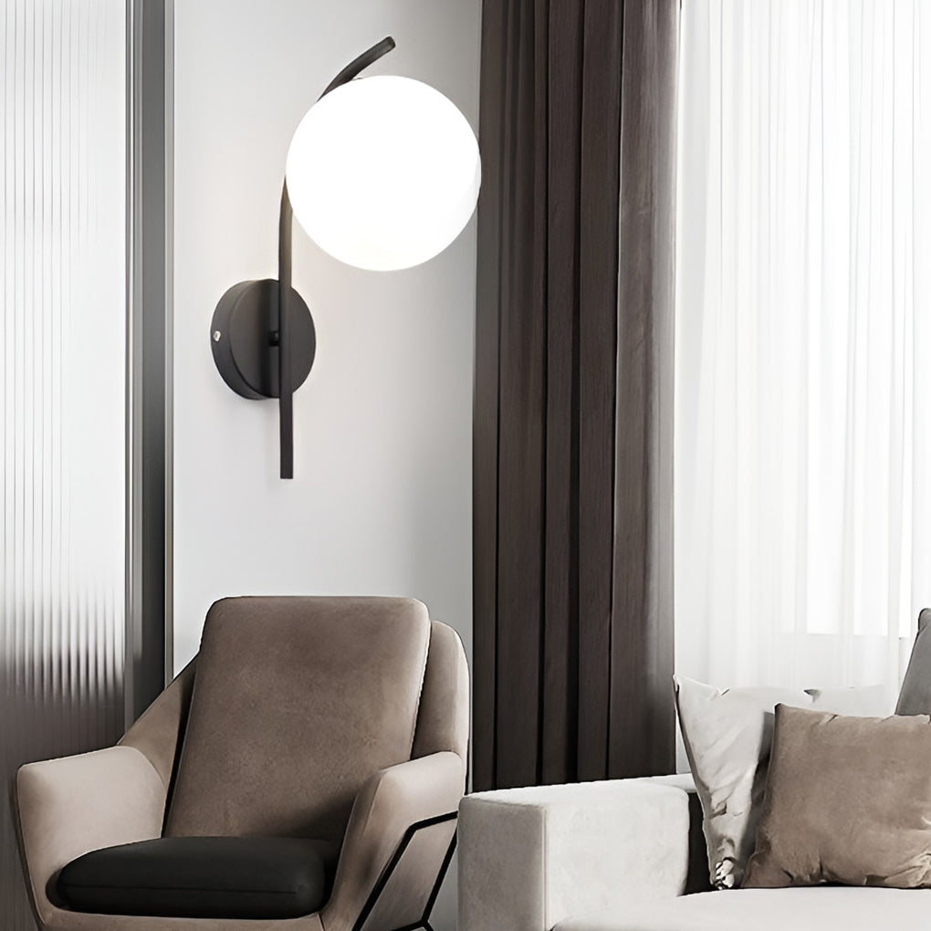 Creative Glass Ball-shaped LED Nordic Plug in Wall Sconce Lighting-Lighom