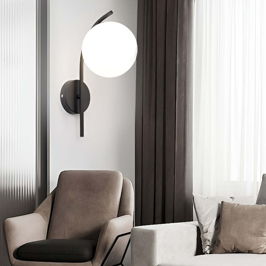 Creative Glass Ball-shaped LED Nordic Plug in Wall Sconce Lighting-Lighom