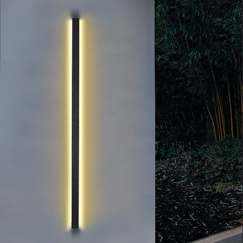 Waterproof Outdoor Long Strip Black Modern Porch Lights Outdoor Wall Lights-Lighom