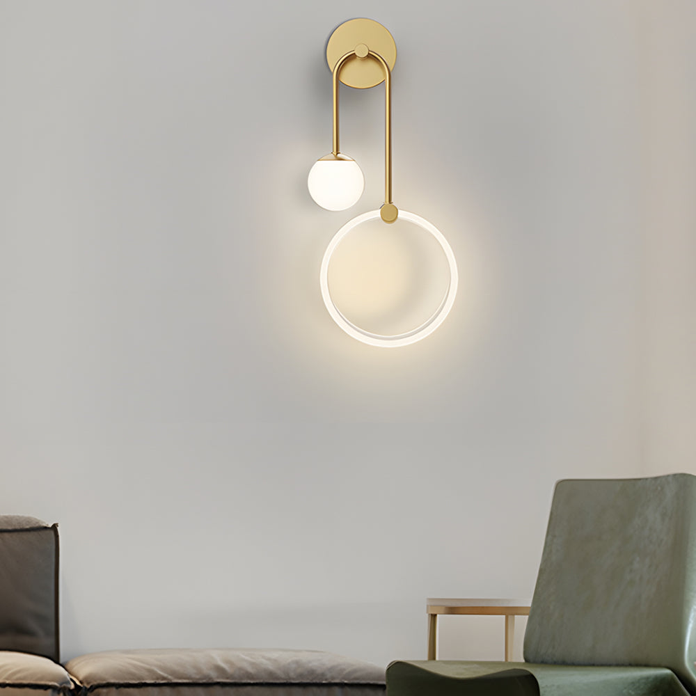 Modern Acrylic Ring 2-Light LED Wall Sconce