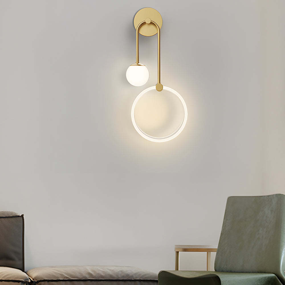 Modern Acrylic Ring 2-Light LED Wall Sconce