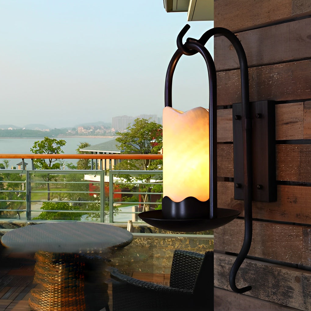 Creative Candlestick LED Iron Black Retro American-style Wall Lamp-Lighom