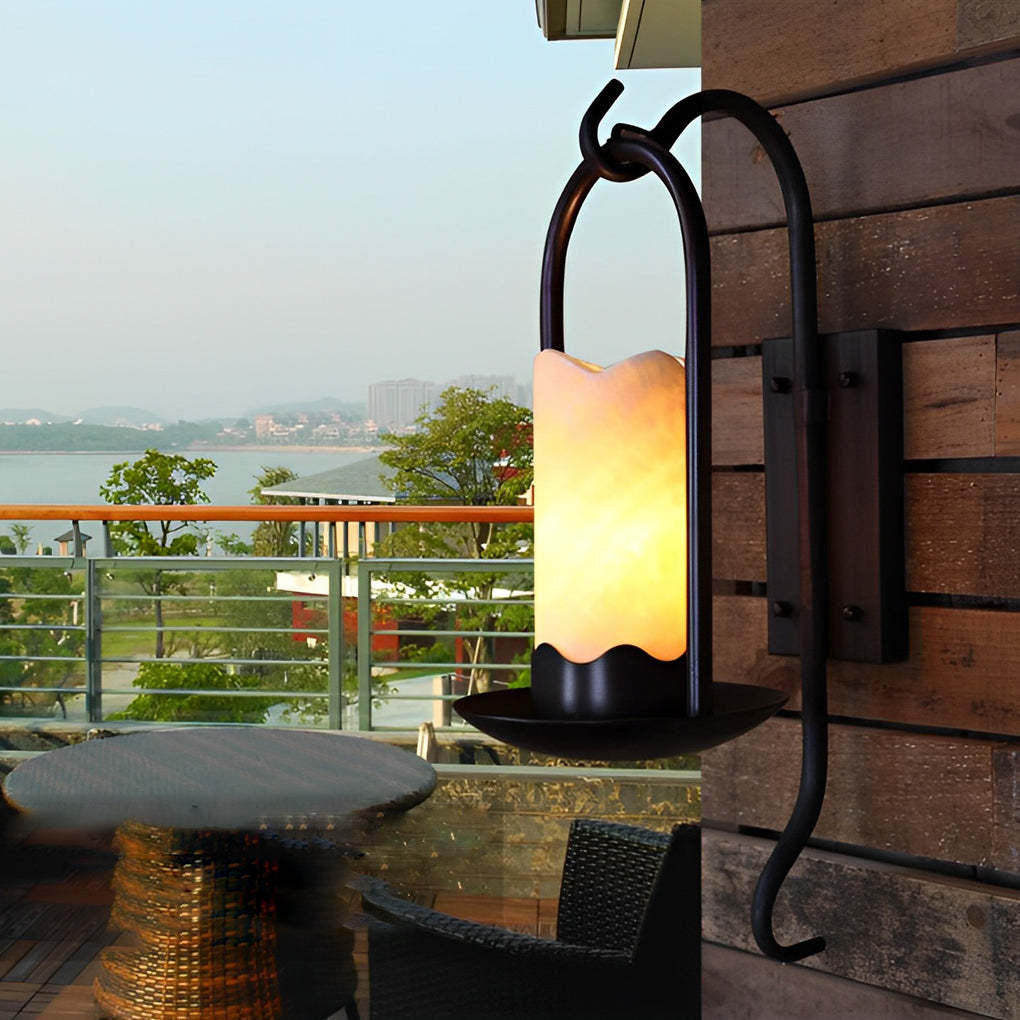 Creative Candlestick LED Iron Black Retro American-style Wall Lamp-Lighom