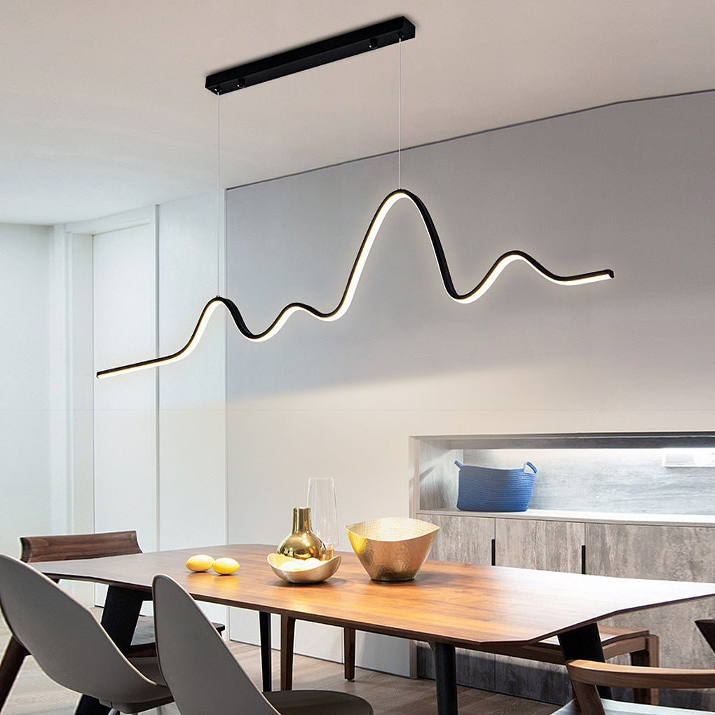 Minimalist Wave Strip 3-Step Dimming LED Nordic Chandelier