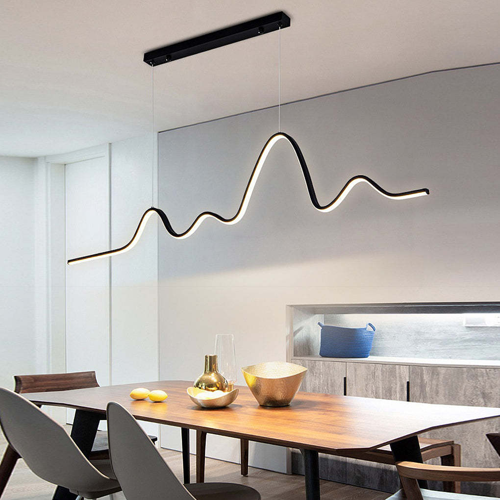 Minimalist Wave Strip 3-Step Dimming LED Nordic Chandelier