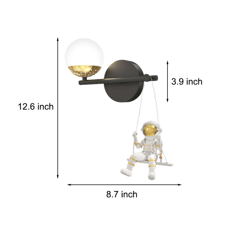 Acrylic Ball Resin Astronaut Swing 3-Step Modern Wall Light