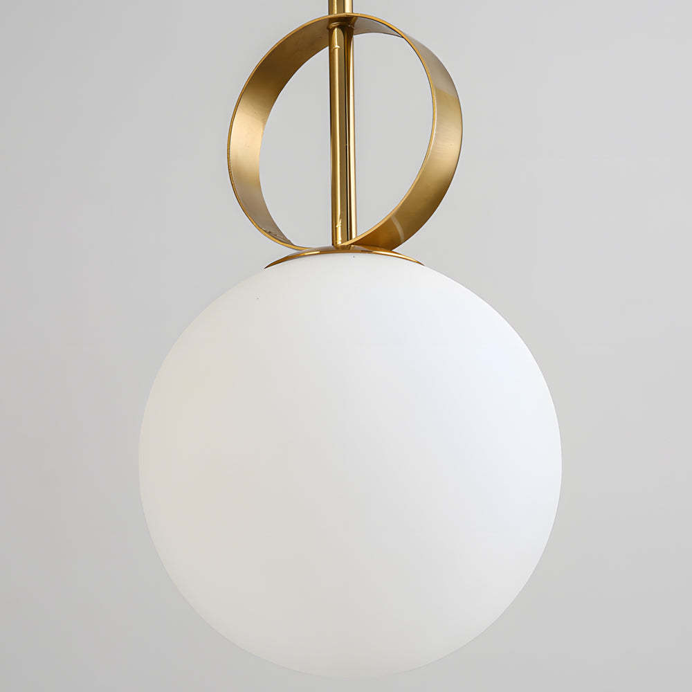 Gold Hanging Opal Glass Globe Pendant