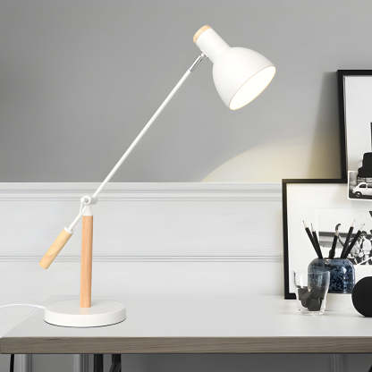 Adjustable Rotatable Wood and Metal Reading Desk Lamp for Modern Spaces-Lighom