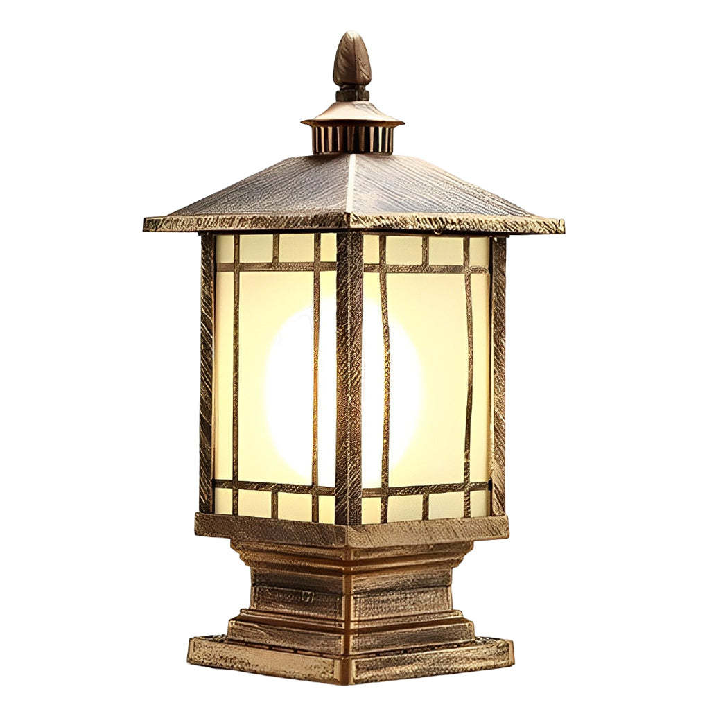 Retro Creative Waterproof Modern Outdoor Fence Post Lights Pillar Lamp-Lighom