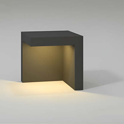Half-Cut Rectangular Fixture Modern Outdoor Path Light in Gray, LED 4.5W, IP54 Waterproof-Lighom