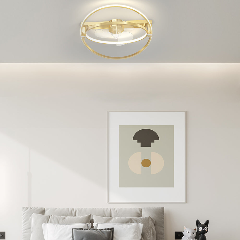Modern mute 3-step black ceiling fans, Lighom — Brushed Gold