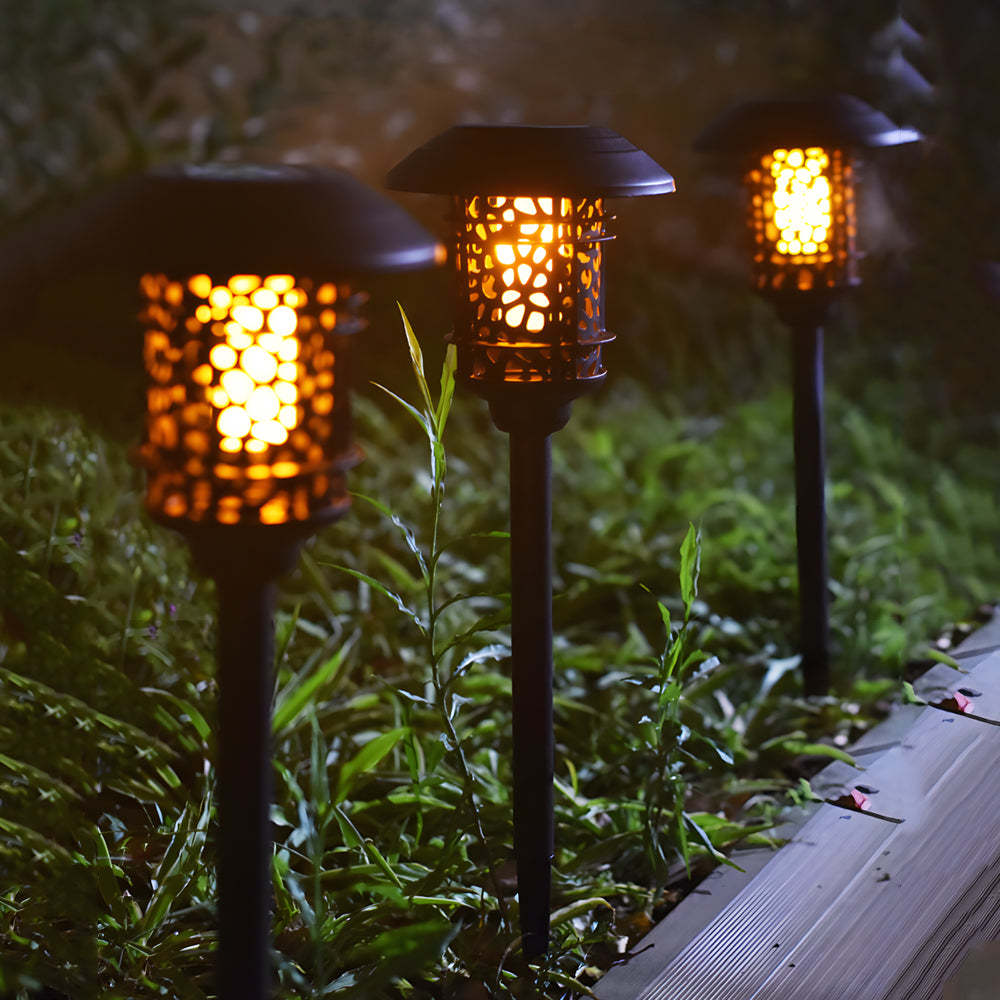 22.4-inch Solar Black Pathway Light with Stake-Lighom