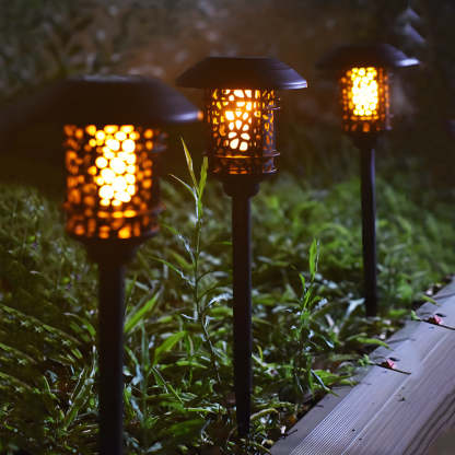 22.4-inch Solar Black Pathway Light with Stake-Lighom