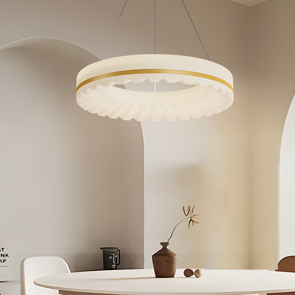 Lighom minimalist ring circle white pendant lighting in synthetic