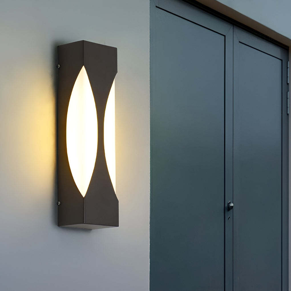 Creative Rectangular Waterproof LED Black Modern Outdoor Wall Sconce Lighting-Lighom
