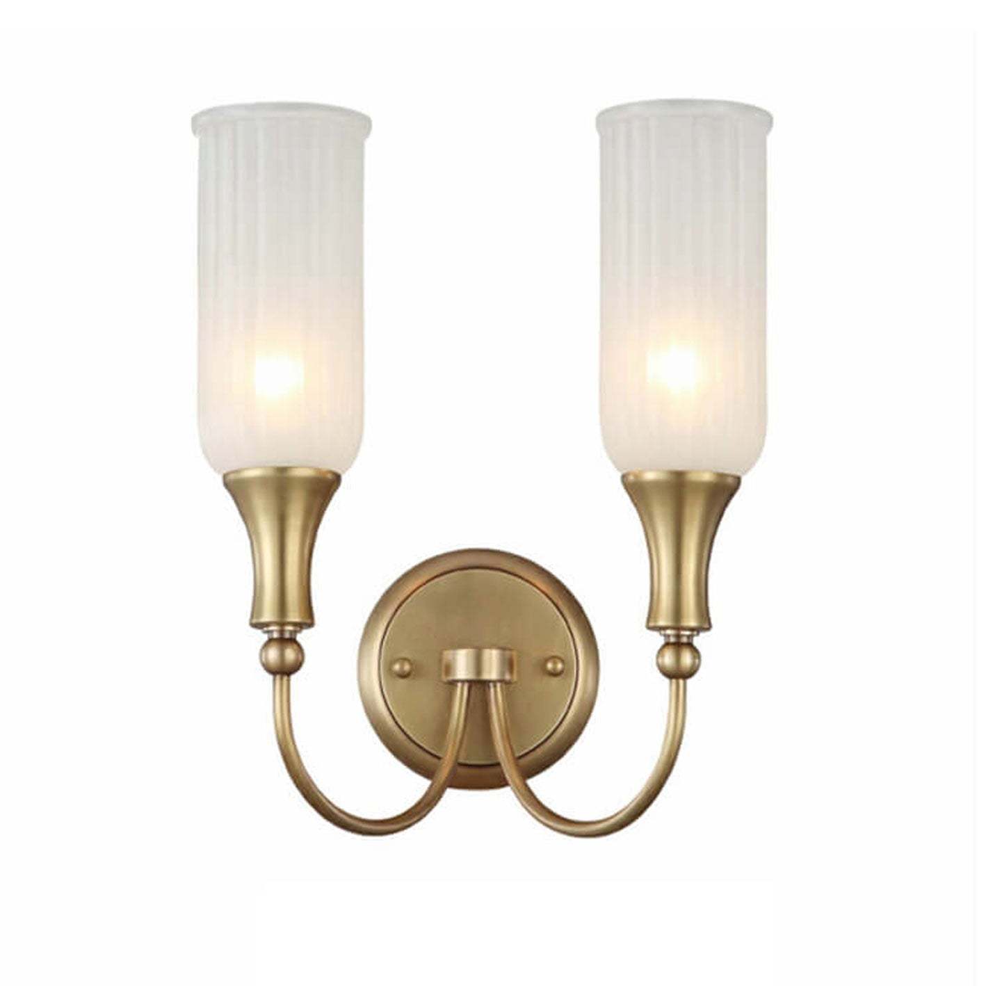 Vintage Rustic Brass Glass Wall Sconce