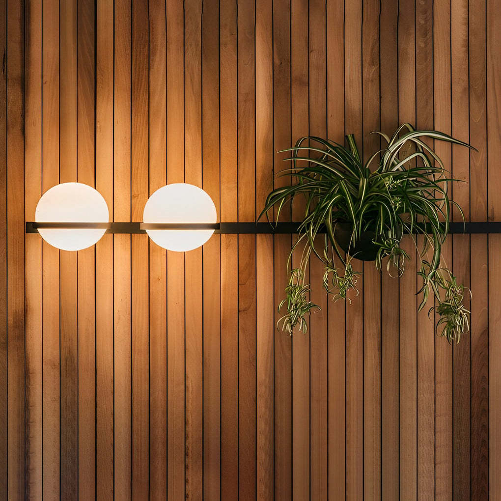 Creative Flowerpot Ball Waterproof LED Black Modern Outdoor Wall Light-Lighom